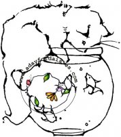 Cat and Three Fish