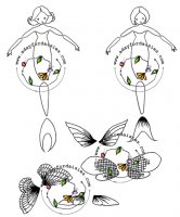 Mechanical Mermaid Paper Doll and Fairy Wings